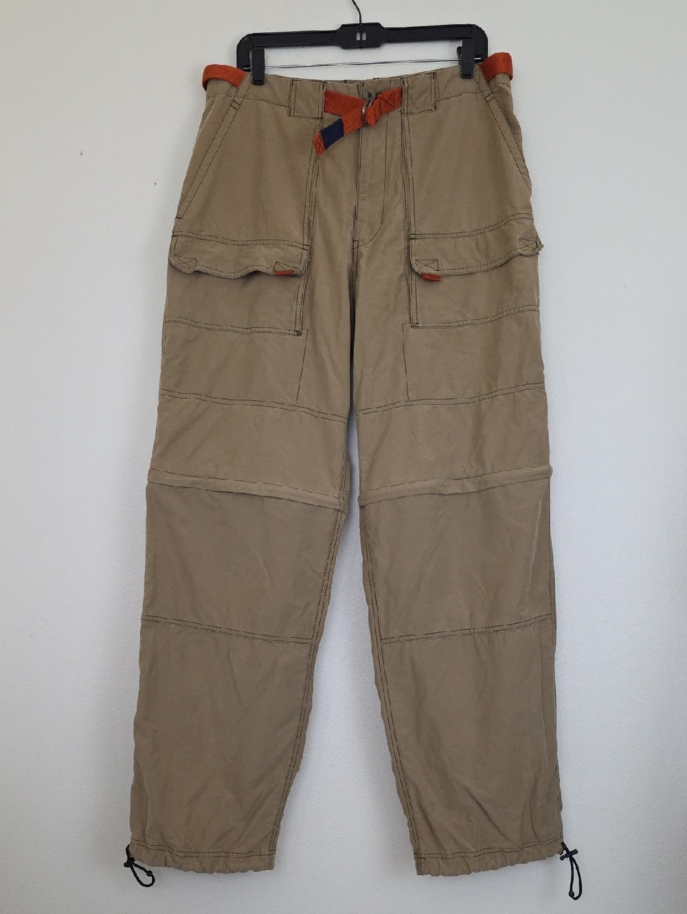 Abercrombie and Fitch Cargo Convertible Zip Off Camel Long Pants  34 X 32